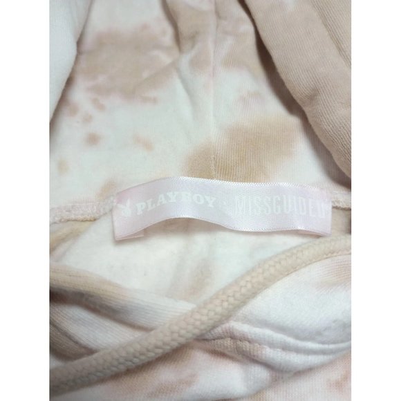 PLAYBOY X Missguided Logo Hooded Sweatshirt Size 10 Tye Dye Rare - Picture 3 of 6